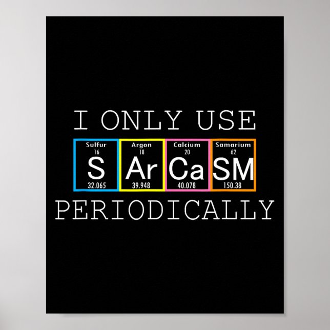 Funny Saying I Only Use Sarcasm Periodically Men W Poster (Vorne)