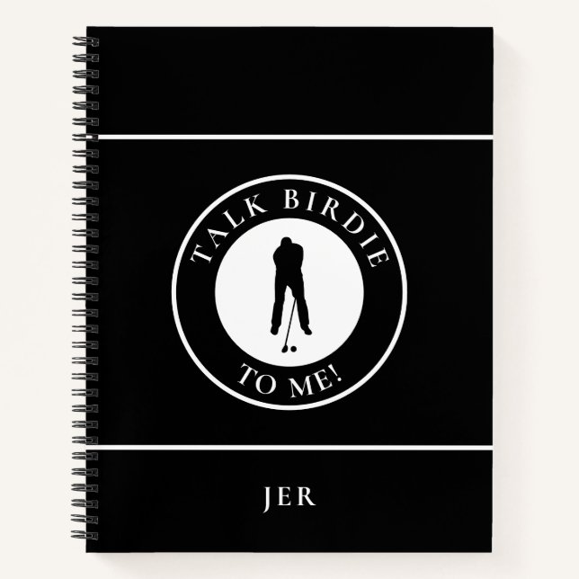 Funny Saying Monogram Golf Log Game Day Progress  Notizbuch (Vorderseite)