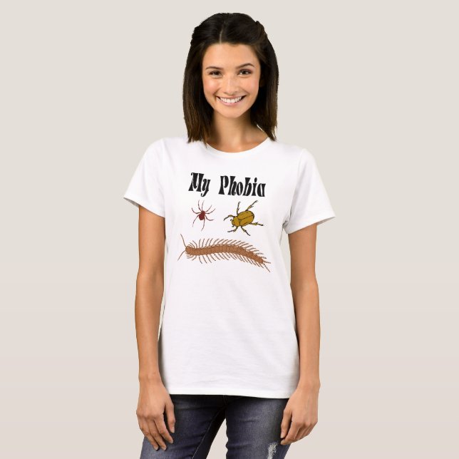 Funny Scared Bugs Insect Phobia T - Shirt (Vorne ganz)