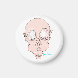 Funny scared cartoon face magnet
