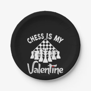 Funny Schach ist mein Valentine Coach Spieler Fan Pappteller
