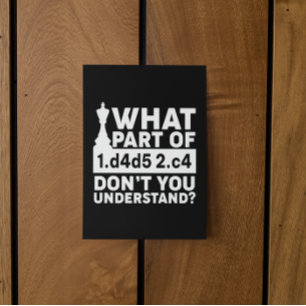 Funny Schach Move Black and White Postkarte