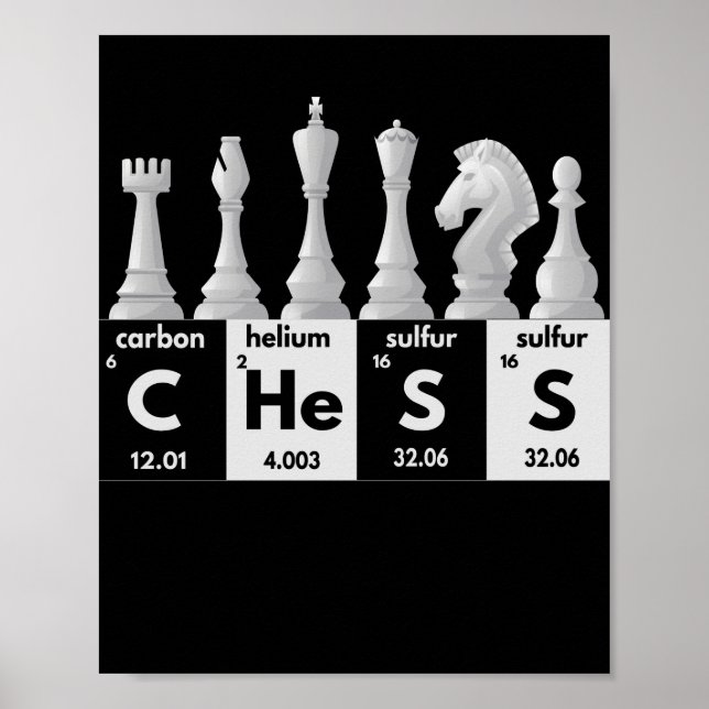 Funny Schach Spieler Spiel Board Periodisches Tisc Poster (Vorne)