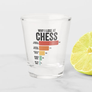 Funny Schach Sport Warum ich beim Schachspiel Retr Schnapsglas