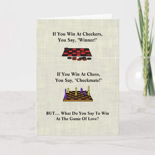 Funny Schachbretts Schach Liebe Spiele Valentine's Karte (Vorderseite)
