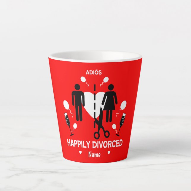 Funny Scheidung Party T - Shirt Latte Tasse (Vorderseite)