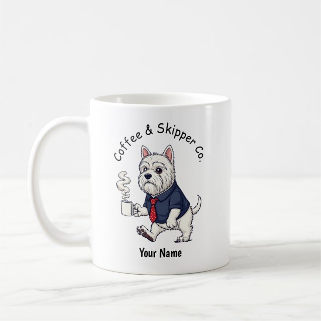 Funny  Schipperke Dog Business Suit Coffee  Kaffeetasse (Links)