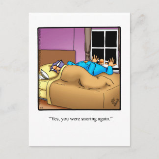 Funny Schnarchen Husband Postcard Postkarte