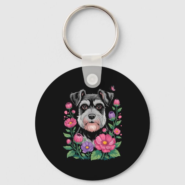Funny Schnauzer Art For Women Schnauzer Dog Lover  Schlüsselanhänger (Vorderseite)