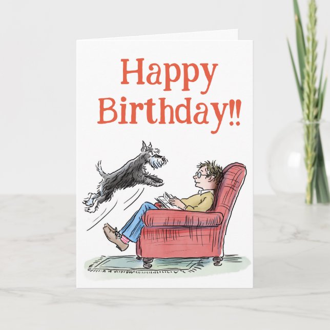 Funny Schnauzer Carte de voeux d'anniversaire (Devant)