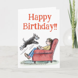 Funny Schnauzer Carte de voeux d'anniversaire