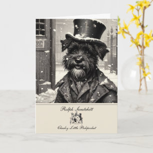 Funny Schnauzer Dickens Weihnachtsgrußkarte Karte