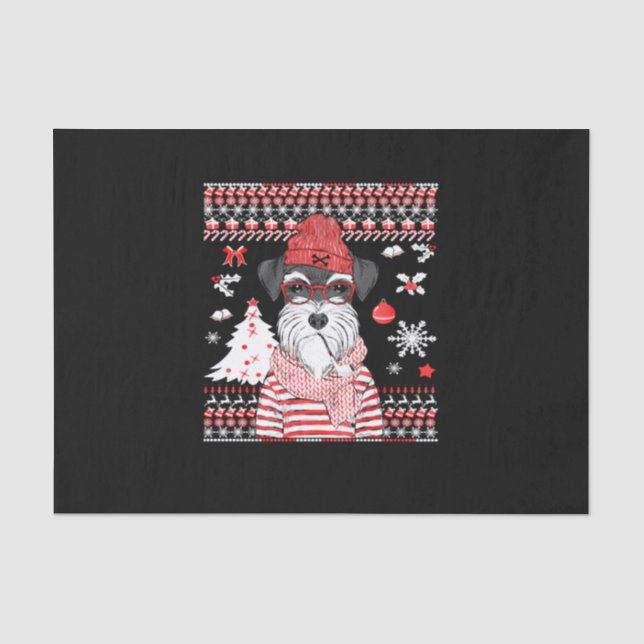 Funny Schnauzer Dog Weihnachtsgeschenk Seidenpapier (Vorderseite)