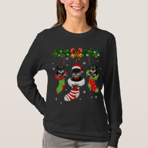 Funny Schnauzer Weihnachtsbaumsocken Dog Lover Xma T-Shirt
