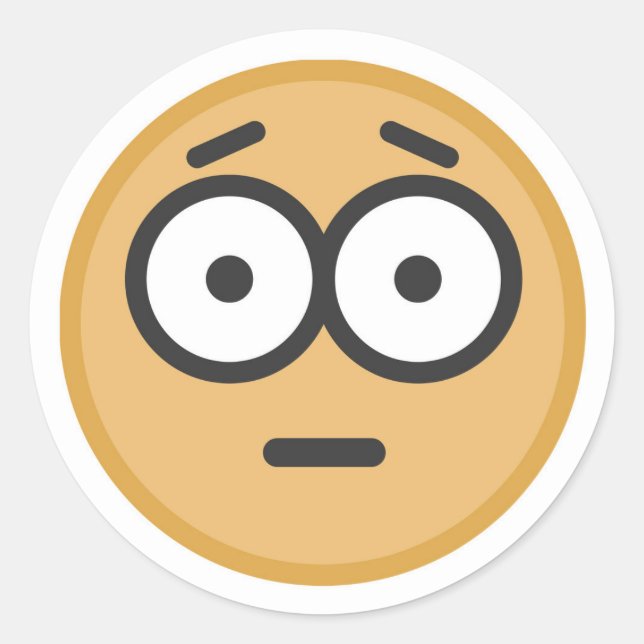 Funny schockiert beunruhigte Emoji Face Runder Aufkleber (Vorderseite)