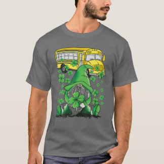 Funny School Bus Fahrer Gnome St Patricks Day Luck T-Shirt