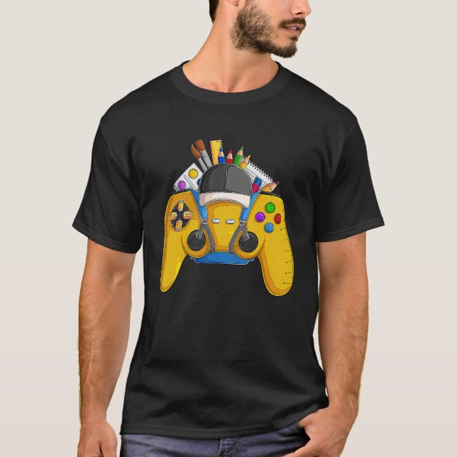Funny School Controller für Video Games Gamer Boys T-Shirt (Vorderseite)