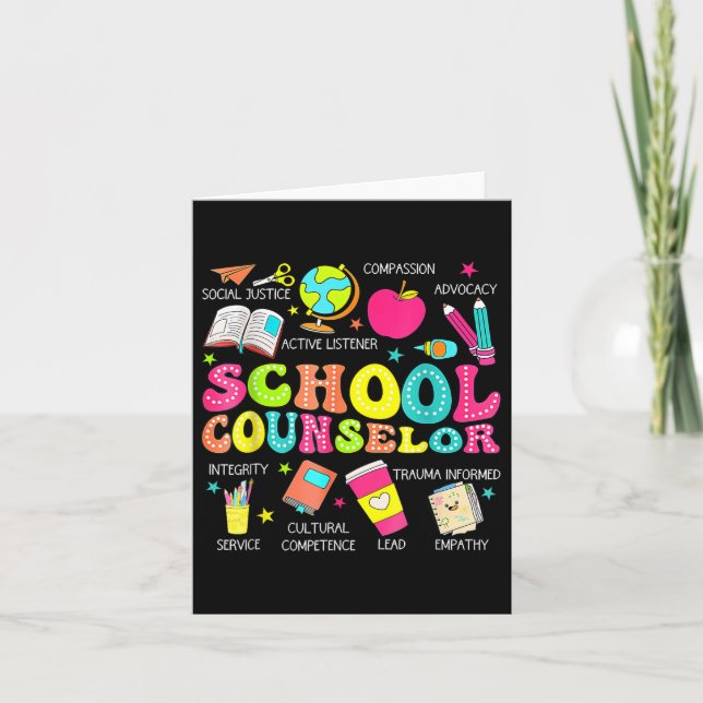 Funny School Counselor Back to School Teacher Coun Karte (Vorderseite)