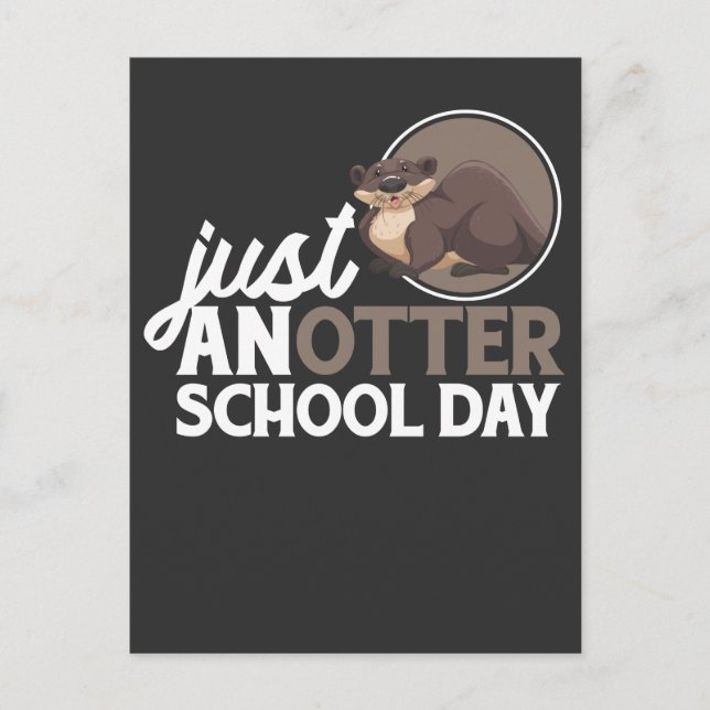 Funny School Fun otter Animal Student Pub Postkarte (Vorderseite)