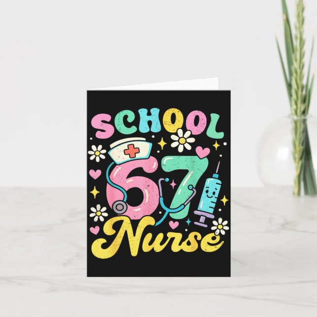 Funny School Nurse 67 Cute Medical Meme Design  Karte (Vorderseite)