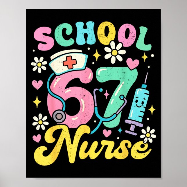 Funny School Nurse 67 Cute Medical Meme Design  Poster (Vorne)