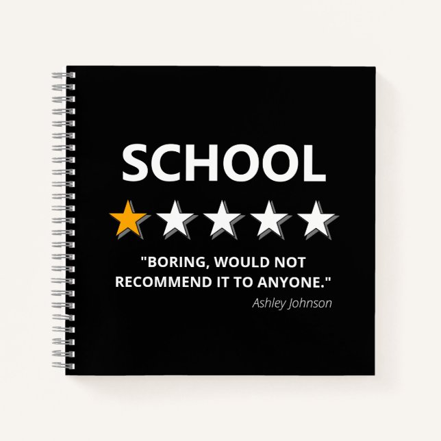 Funny School Review | Name nicht empfohlen Notizbuch (Vorderseite)