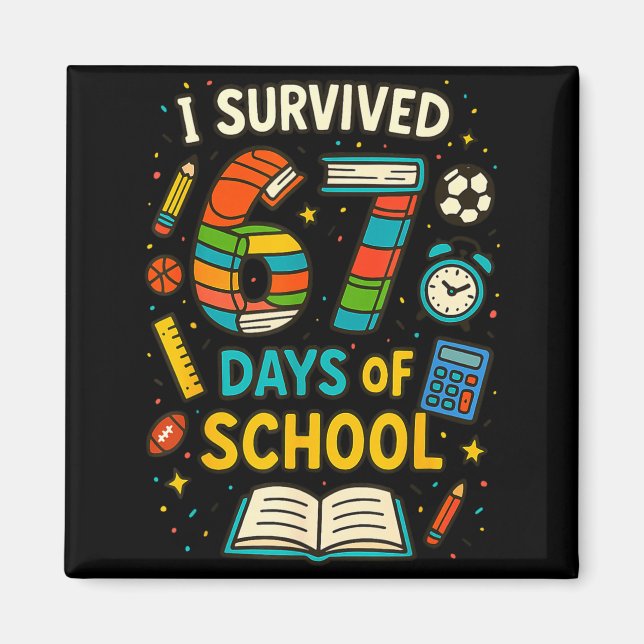 Funny School Six Seven Meme Student Teacher Joke 6 Magnet (Vorne)