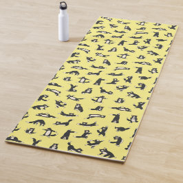 Funny Schwarz-weiß Cats Doing Pattern Yoga Mat Yogamatte