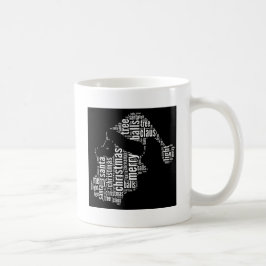 Funny Schwarz-weiß Frohe Weihnachtstypografie Kaffeetasse