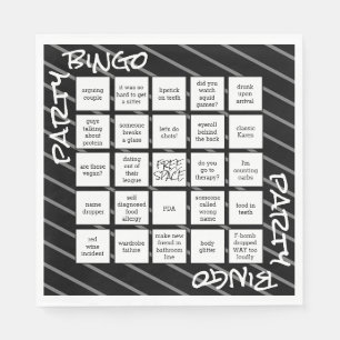 Funny Schwarz-weiß Stripes Party Napkins Serviette