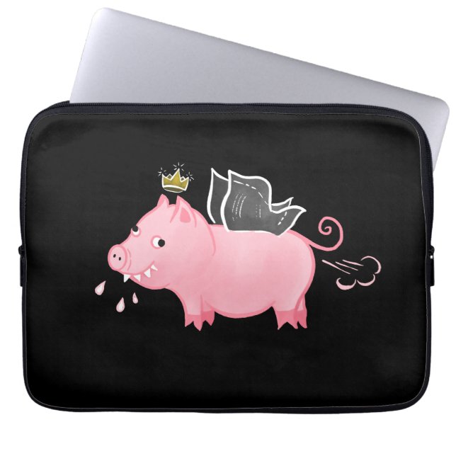 Funny Schweinefieber Bauer Cartoon Spaß Laptopschutzhülle (Vorderseite)