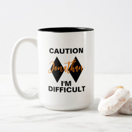 Funny Schwieriges Doppelschwarz Diamond Name Zweifarbige Tasse