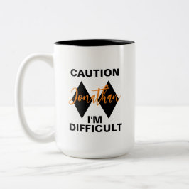 Funny Schwieriges Doppelschwarz Diamond Name Zweifarbige Tasse