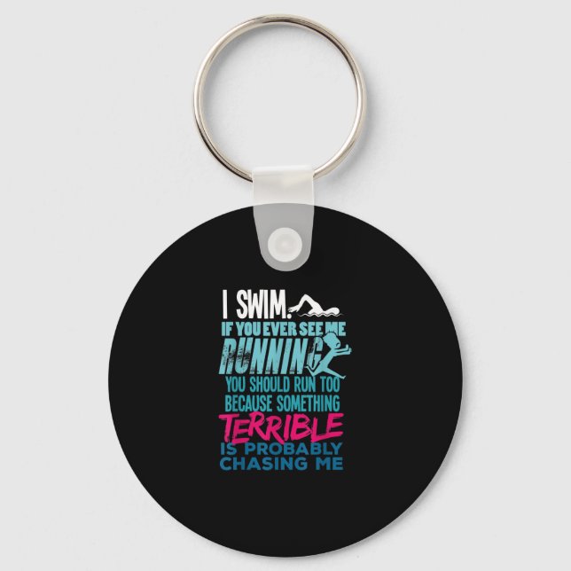 Funny Schwimmen Geschenk zum Baden Schlüsselanhänger (Vorderseite)