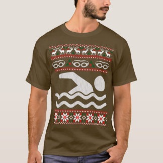 Funny Schwimmen Ugly Weihnachtskraut T-Shirt