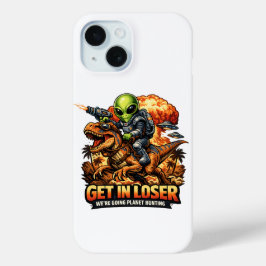 Funny Sci-Fi Fantasy Meme Art, Alien Riding Dinosa Case-Mate iPhone Hülle