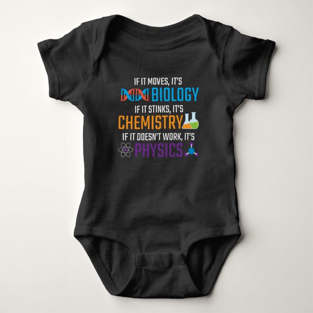 Funny Science Biology Chemistry Physical Teacher Baby Strampler (Vorderseite)