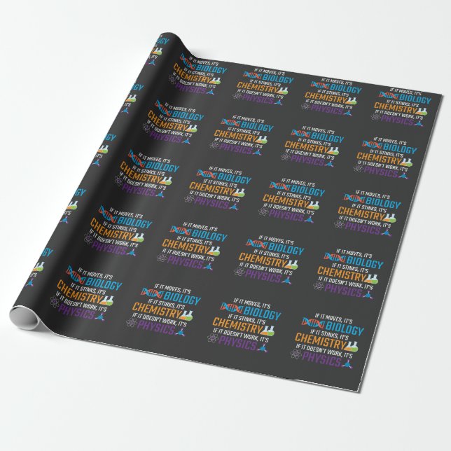 Funny Science Biology Chemistry Physical Teacher Geschenkpapier (Ungerollt)