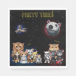 Funny Science Fiction Kitty Cat Custom Einladung Serviette