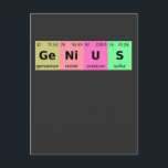 Funny Science Genius Periodic Tabelle der Elemente Postkarte<br><div class="desc">Funny Nerdy Science Surprise für Student,  Chemiker,  Physik,  Lehrer,  Wissenschaftler oder Apotheker. Ideal als Geschenk für alle Science Nerd,  die gerne experimentieren oder ein Experiment im Labor oder Labrador machen.</div>