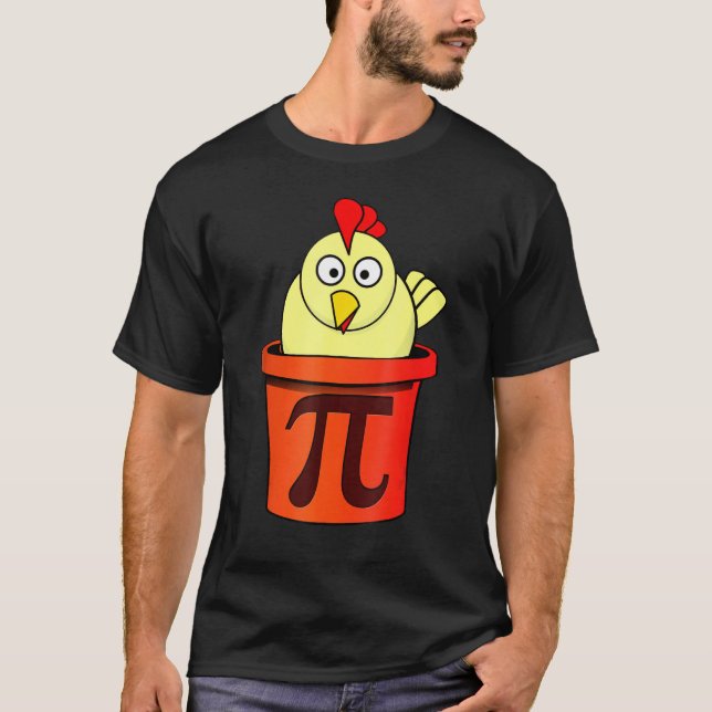 Funny Science Mathematics Chicken Pot Pi Day März T-Shirt (Vorderseite)