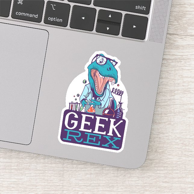 Funny Science Scientist Physik T-REX Dinosaur Aufkleber (Detail)