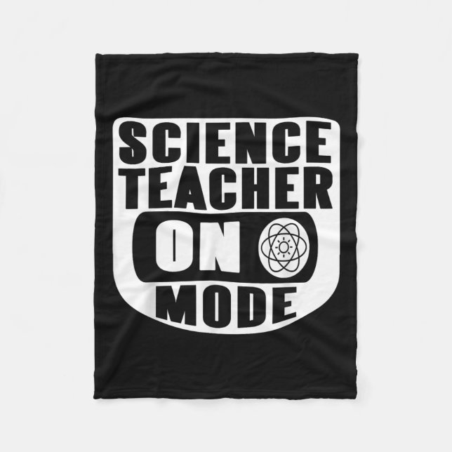 Funny Science Teacher On Mode Activated With Atom  Fleecedecke (Vorderseite)