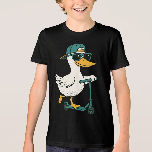 Funny Scooter Albern Goose Tri-Blend Shirt (Vorderseite)