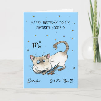 Funny Scorpicard Zodiac Cat Star Sternzeichen Horo Karte