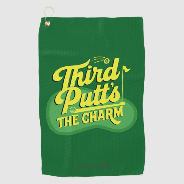 Funny Scramble Golf Dad Third Putts The Charm Golfhandtuch (Vorderseite)