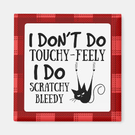 Funny Scratching Cat Cartoon Meme Magnet