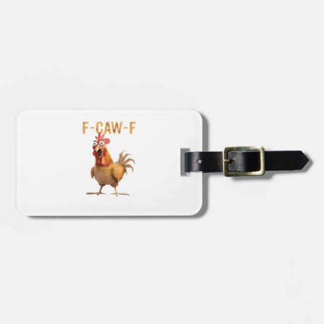 Funny Screaming Chicken F Caw F Humor Gepäckanhänger (Vorderseite horizontal)