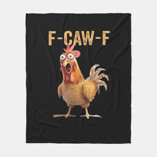 Funny Screaming Chicken F-Caw-F Joke Design Classi Fleecedecke (Vorderseite)
