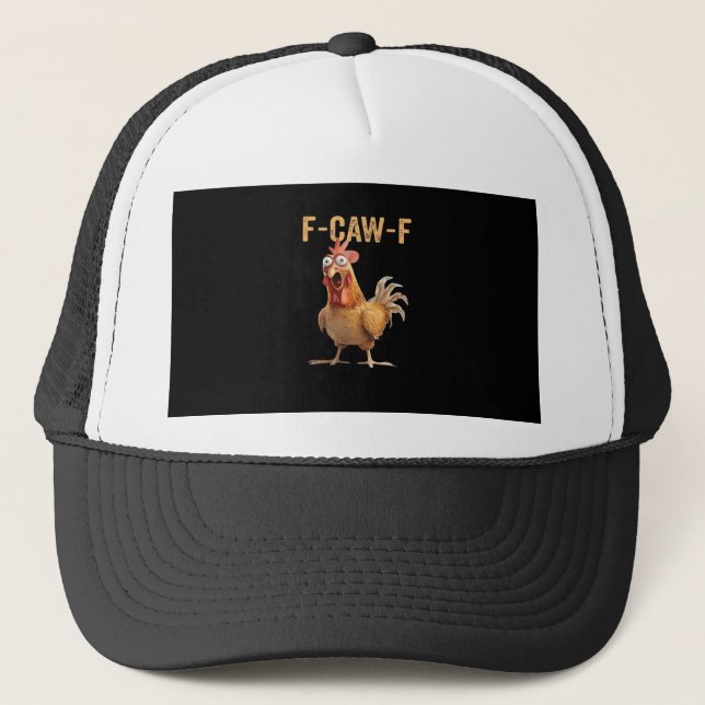 Funny Screaming Chicken F-Caw-F Joke Design Classi Truckerkappe (Vorderseite)